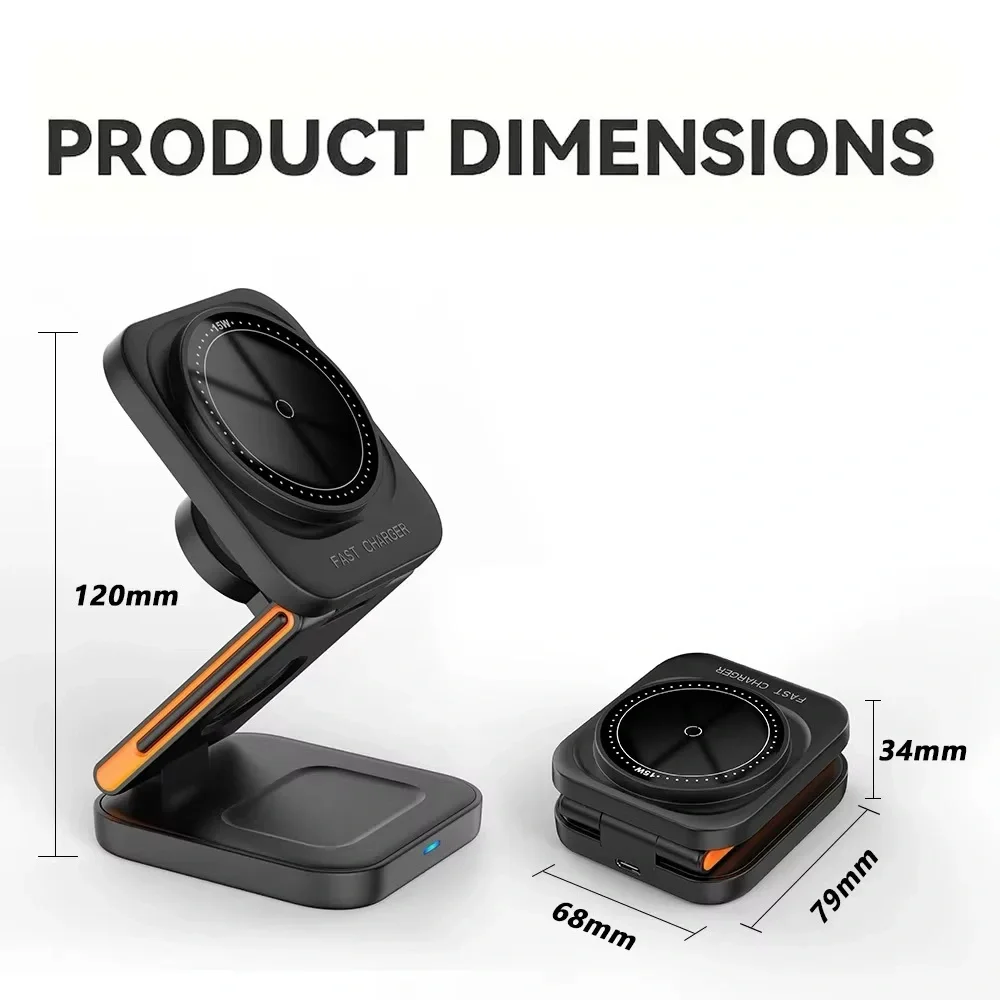 Wireless charging station for iPhone15 14 13 12 Pro Apple Watch 8 9 Airpods